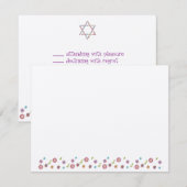 Étoile juive Fleur de David Bat mitzvah RSVP (Devant / Derrière)