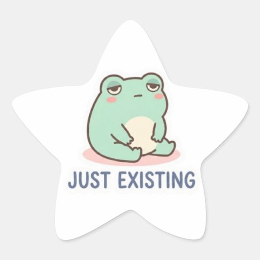 Étoile Just Existing Frog Sticker Cute Neutral Frog Minim (Devant)