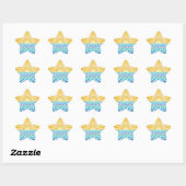 Étoile Le long du Sticker Waves Blue Star (Feuille)