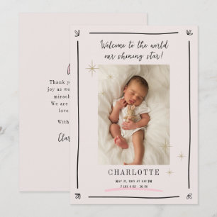 Étoile lunaire carte bébé