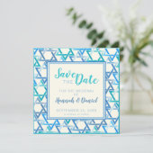 Étoile mariage juive de david Save The Date Card (Debout devant)