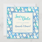 Étoile mariage juive de david Save The Date Card (Devant)