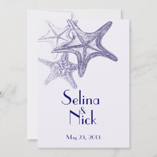 étoile marine faire-part de mariage (Dos)