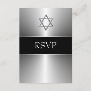 Étoile noire d'argent de David Bar Mitzvah RSVP