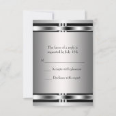 Étoile noire d'argent de David Bar Mitzvah RSVP (Dos)