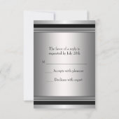 Étoile noire d'argent de David Bar Mitzvah RSVP (Dos)