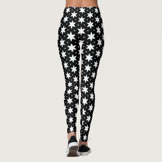 Étoile noire et blanche leggings Motifs (Dos)