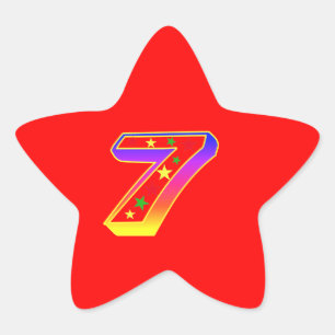 Étoile Numéro 7e Sticker de fête d'anniversaire
