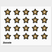 Étoile or forme étoile autocollant noir (Feuille)