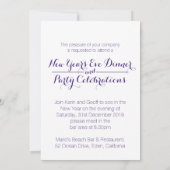Étoile peinte Nouvel An Réveillon invitation dîner (Dos)