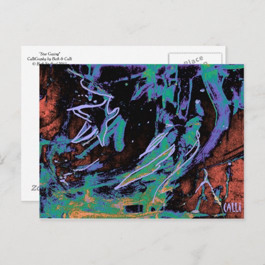 "Étoile regardant" la carte postale colorée d'art (Devant / Derrière)