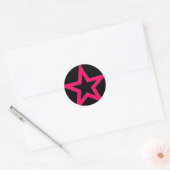 Étoile rose sur noir - Sticker (Enveloppe)