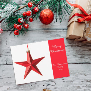 étoile rouge avec carte Joyeuse Noël plat