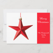 étoile rouge avec carte Joyeuse Noël plat (Devant)