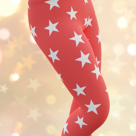 Étoile rouge et blanche Motif Leggings d'été