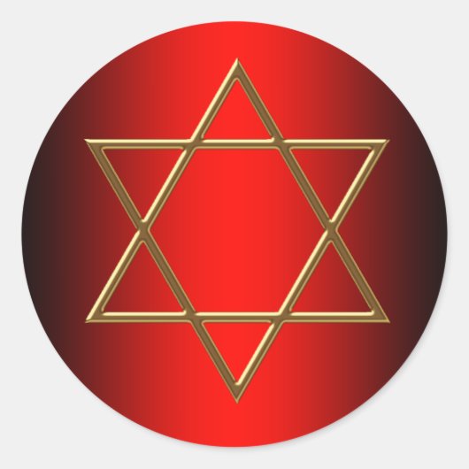 Étoile rouge et or de David Bar Mitzvah Stickers (Devant)