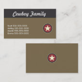 Étoile rouge, noir et carte de visite de Tan (Devant / Derrière)