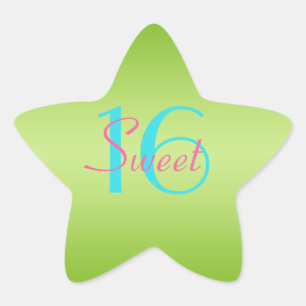 Étoile Sticker 16 Star Sweet 1,5 pouces pour chaux, roses