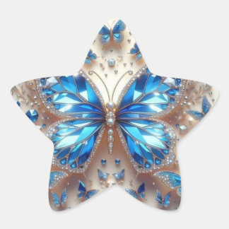 Étoile Sticker à papillon Diamant Bleu - Astuce élégante