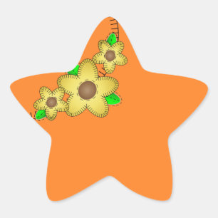 Étoile Sticker Arrière - plan Fleur Jaune