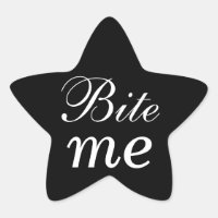 Sticker Black and White Star Bite Me