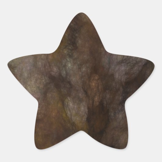 Étoile Sticker Black & Brown Abstrait Fractal Star (Devant)