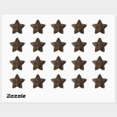 Étoile Sticker Black & Brown Abstrait Fractal Star (Feuille)