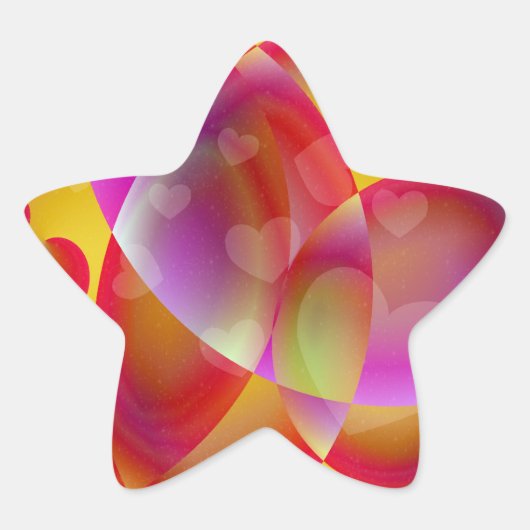 Étoile Sticker Coeurs Fléchés (Devant)