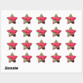 Étoile Sticker Dahlias Rose Profond (Feuille)
