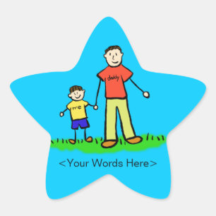 Étoile Sticker d'art personnalisé Père et Fils
