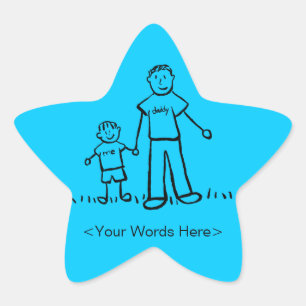 Étoile Sticker d'art personnalisé Père et Fils