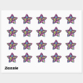 Étoile Sticker de cercles pourpres funky (Feuille)