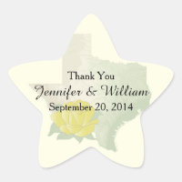 Sticker de mariage de rose jaune du Texas