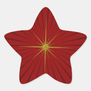 Étoile Sticker de Noël Red Star Burst