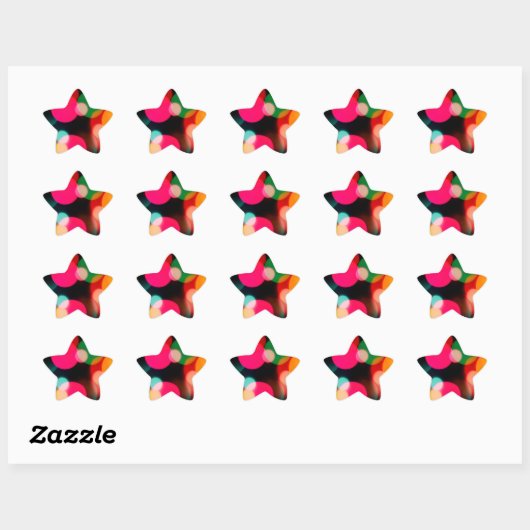 Étoile Sticker du parti Multicolor Bokeh (Feuille)