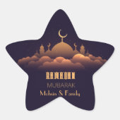 Étoile Sticker en forme d'étoile Ramadan Moubarak (Devant)