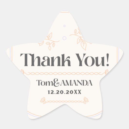 Étoile Sticker faire-part de mariage (Devant)