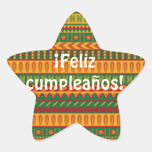 Étoile Sticker Feliz Cumpleanos (Devant)