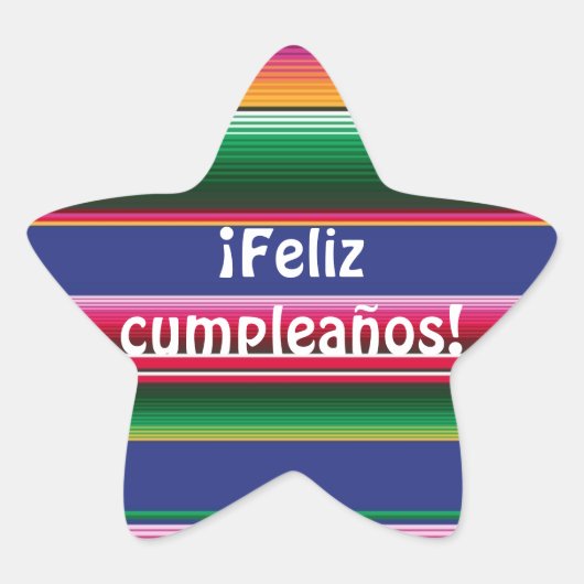 Étoile Sticker Feliz Cumpleanos (Devant)