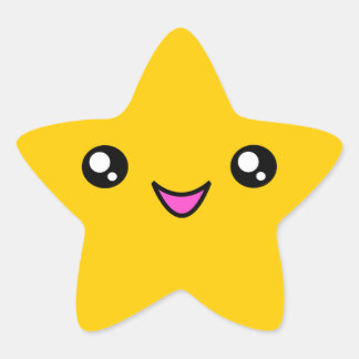 Étoile Sticker Gold Star Face Kawaii