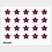 Étoile Sticker Motif à Cravate orange rose (Feuille)