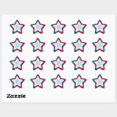 Étoile Sticker Motif moderne Monogram Blue Red Star (Feuille)