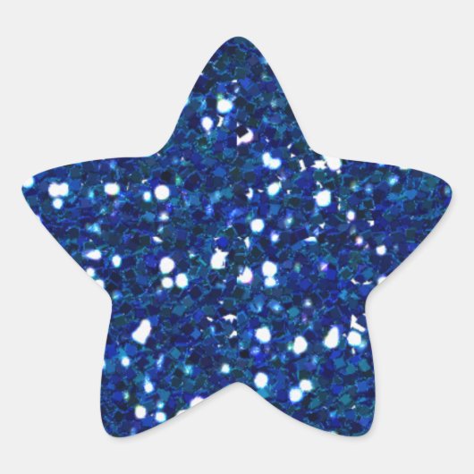 Étoile Sticker Parties scintillant bleues (Devant)