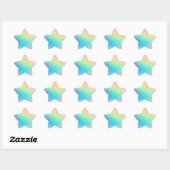 Étoile Sticker Pastel Rainbow Gradient Star (Feuille)