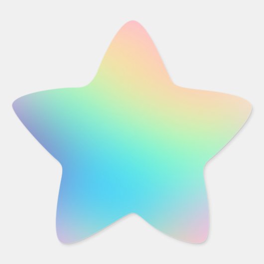 Étoile Sticker Pastel Rainbow Gradient Star (Devant)