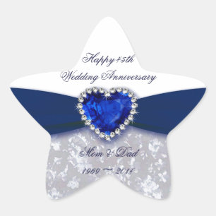 Étoile Sticker pour le 45e anniversaire du Mariage Damask