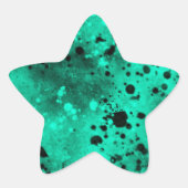 Étoile Sticker Retro Green Paint Splatter Star (Devant)