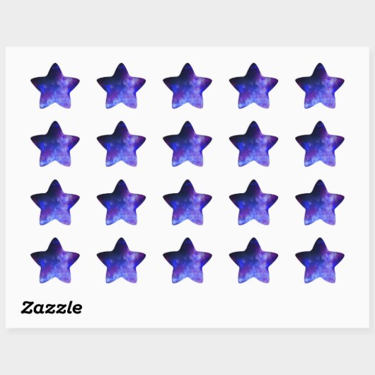 Étoile Sticker Sky Blue Sapphire de nuit (Feuille)