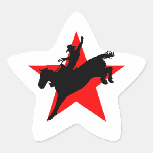 Étoile Sticker star rodéo bronc cavalier (Devant)