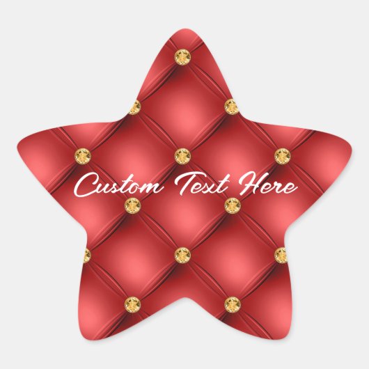 Étoile Sticker Tufted Diamonds Rouge or avec texte person (Devant)